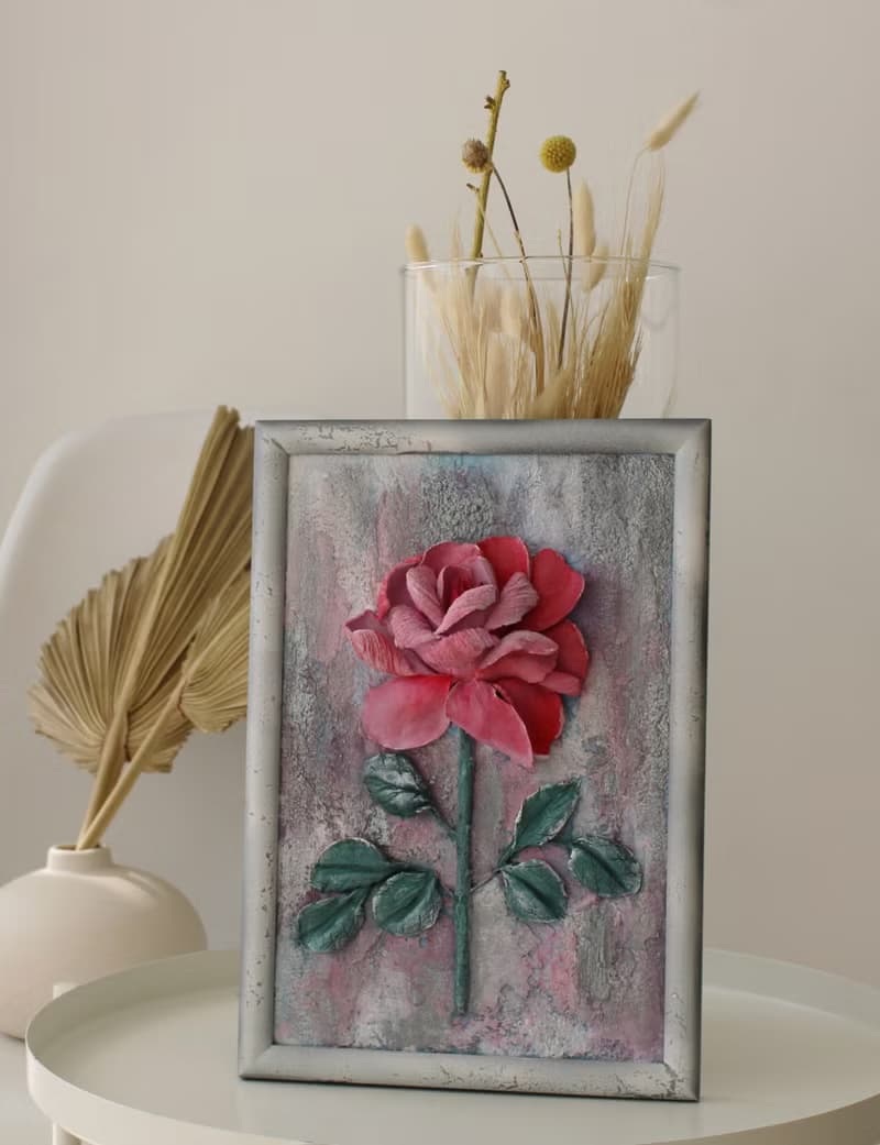 玫瑰 花卉畫 原牆裝飾 極簡主義