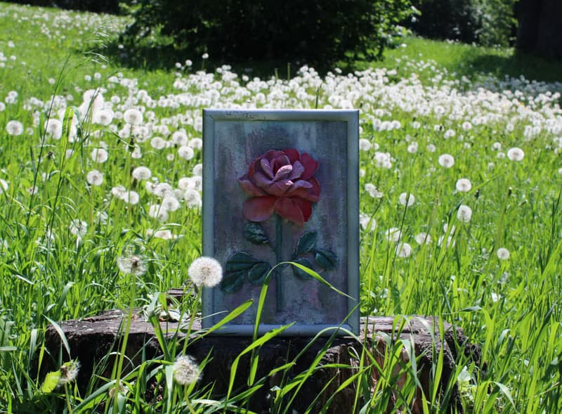 玫瑰 花卉畫 原牆裝飾 極簡主義