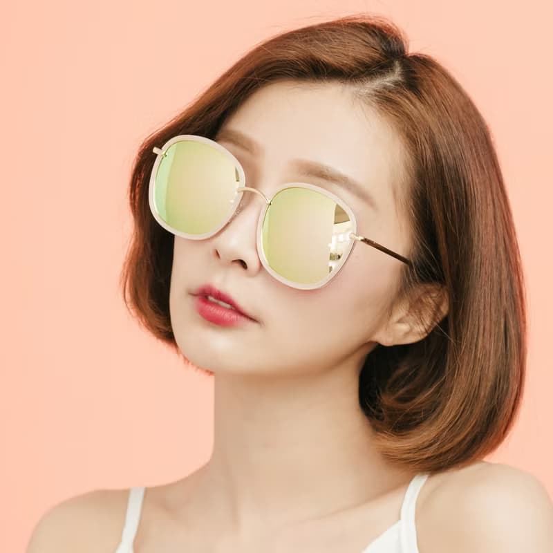 微暈少女的假期│韓流微暈粉色水銀偏光UV400墨鏡