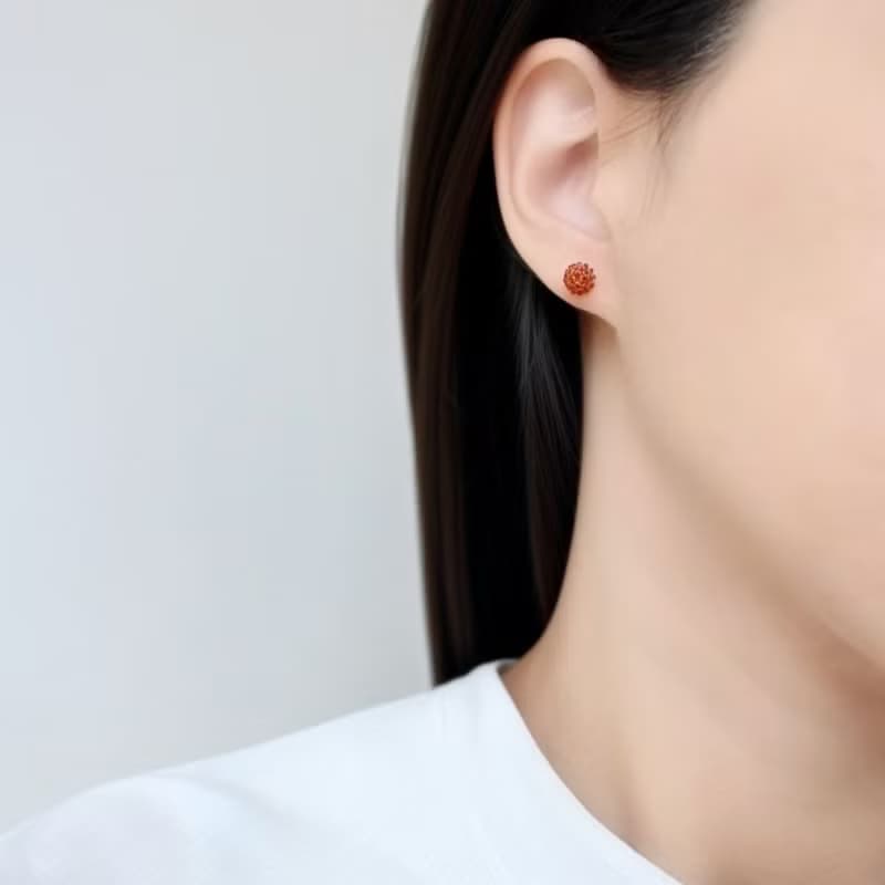 串珠耳飾_金平糖/琥珀色/beading earrings