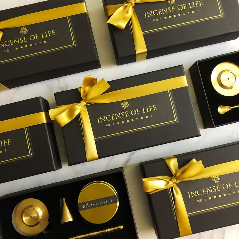 黃銅置香三件組 (含旅行用束口袋與體驗薰香粉)