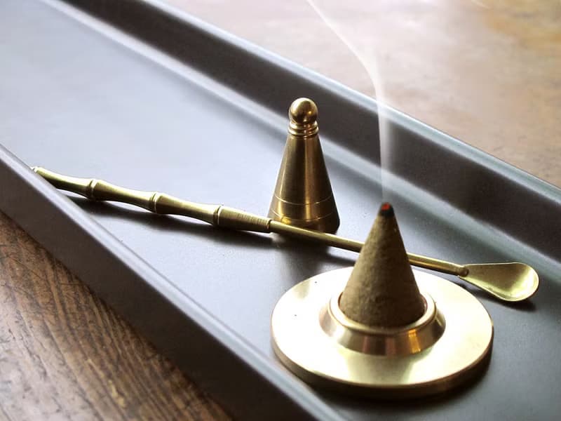 黃銅置香三件組 (含旅行用束口袋與體驗薰香粉)