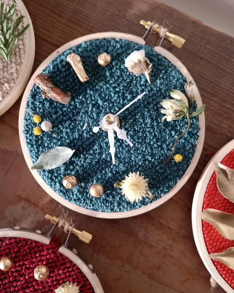 【零廢小品】E05.布框花鐘/乾燥花/亦可選材料包F02.