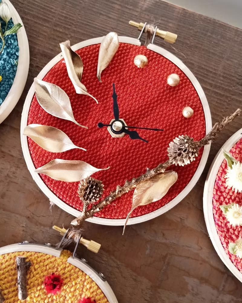 【零廢小品】E05.布框花鐘/乾燥花/亦可選材料包F02.