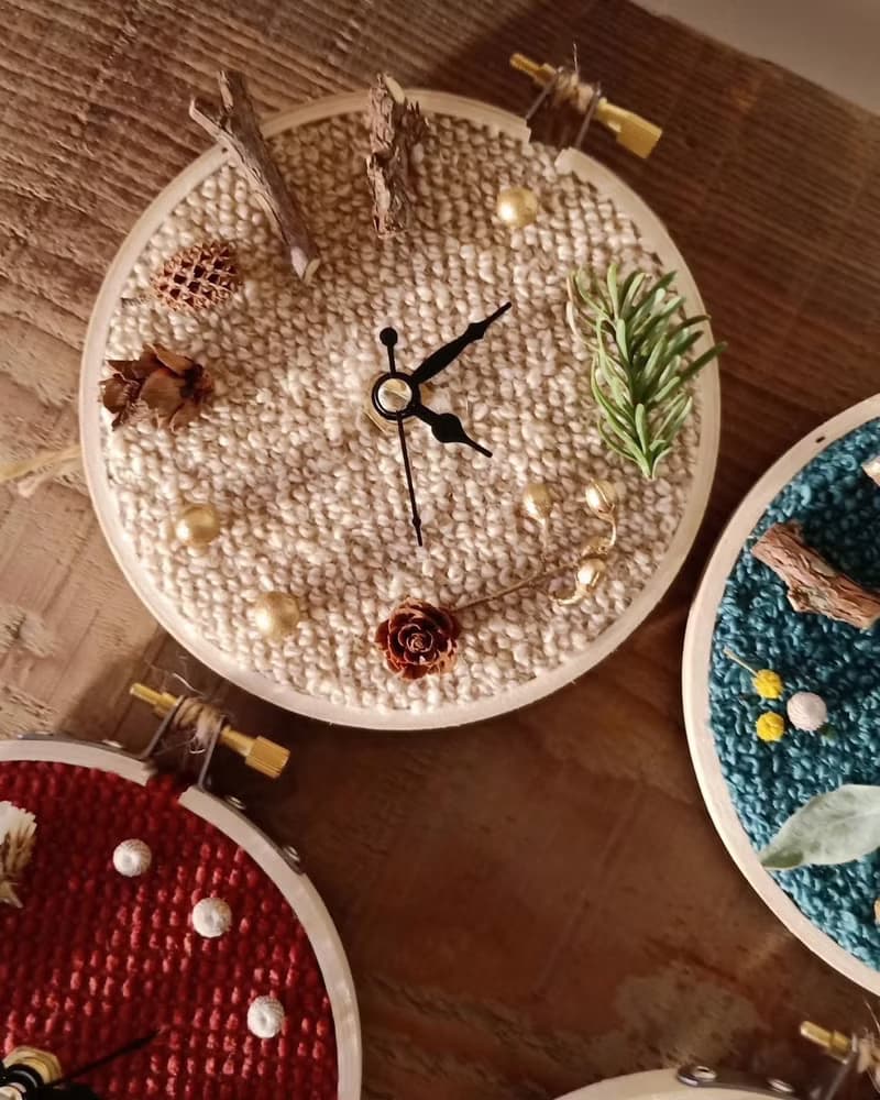 【零廢小品】E05.布框花鐘/乾燥花/亦可選材料包F02.