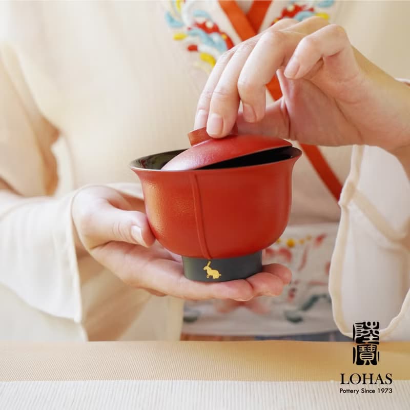 陸寶 福照萬家蓋碗茶組 蓋碗3杯+玻璃茶海+水方 茶具組 茶器