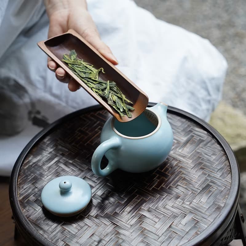 陸寶 汝窯 西施望月茶組 1壺2杯 茶具組 茶器