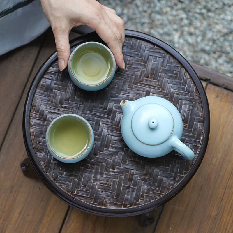 陸寶 汝窯 西施望月茶組 1壺2杯 茶具組 茶器