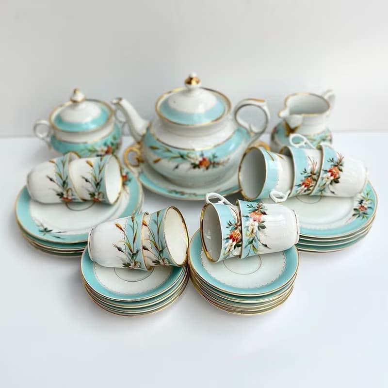 古董茶具1890年|德國 C. Tielsch 餐具|古董茶具