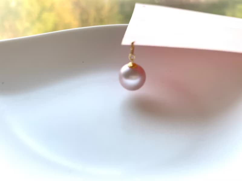 萬能吊墜 天然淡水珍珠 紫色珍珠 18K金