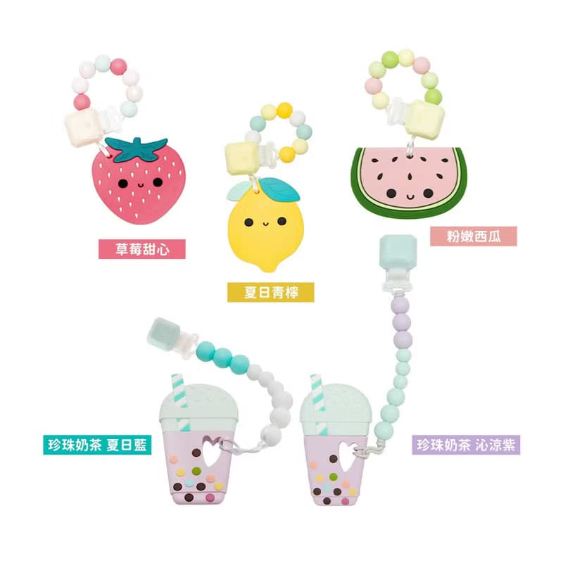 Loulou Lollipop 固齒器組/奶嘴鍊夾 - 迪士尼系列/水果家族