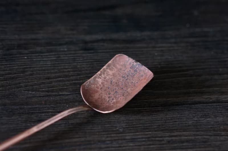 【溪山手作】手工紫銅錘紋茶匙 分茶長柄茶則 茶鏟咖啡豆勺