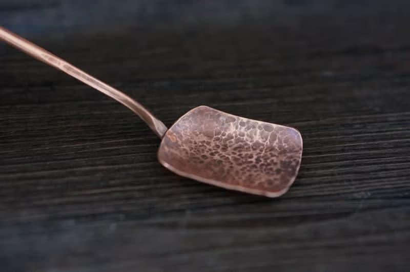 【溪山手作】手工紫銅錘紋茶匙 分茶長柄茶則 茶鏟咖啡豆勺