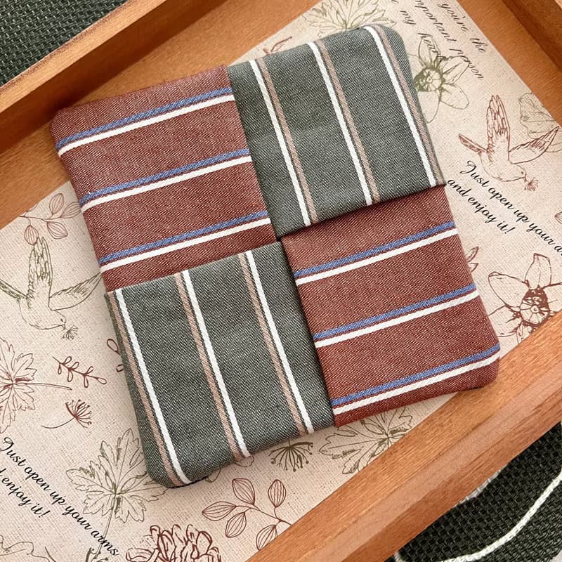 文青風質感條紋杯墊 直條紋 手工布杯墊
