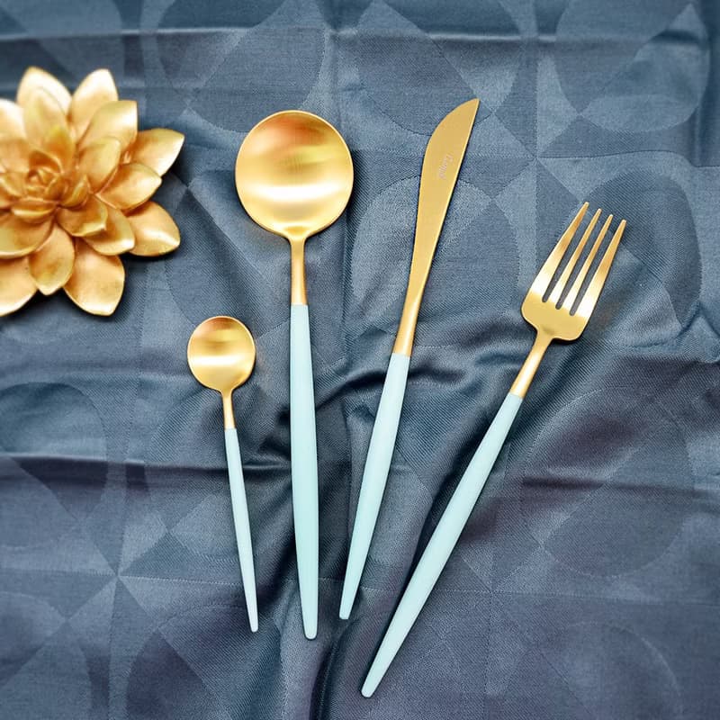 葡萄牙 Cutipol  GOA 蒂芬妮金 點心叉匙 二件組