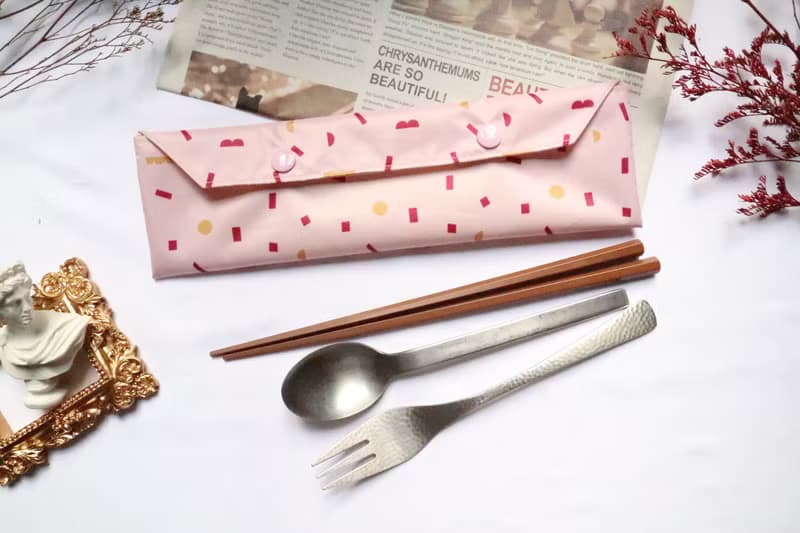 環保餐具袋│防水收納袋:::幾何粉 / 可愛花豹 / 星星