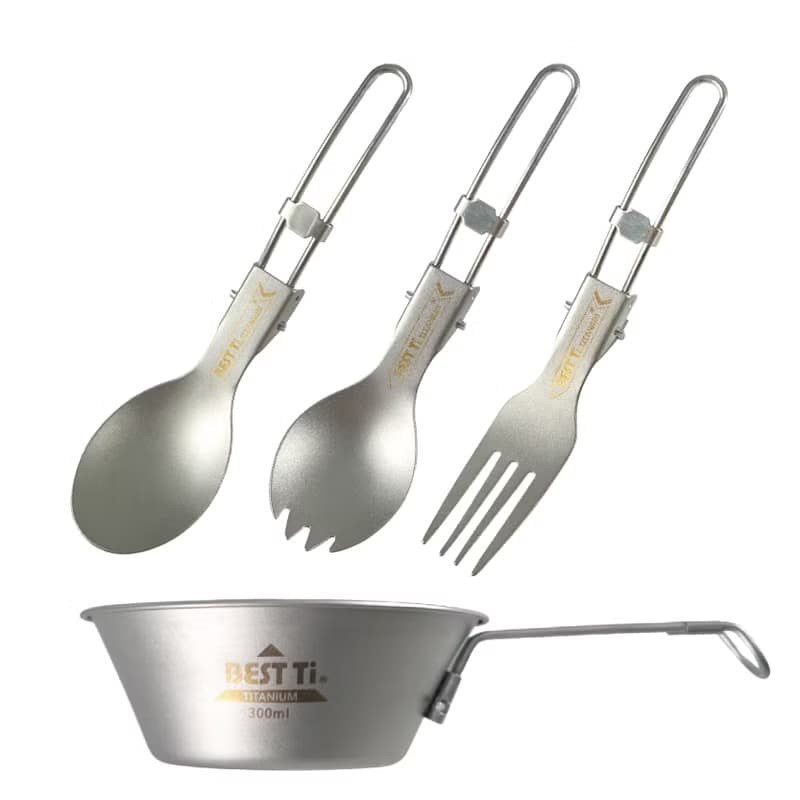 純鈦摺疊餐具 湯匙 叉子 叉匙 雪拉碗