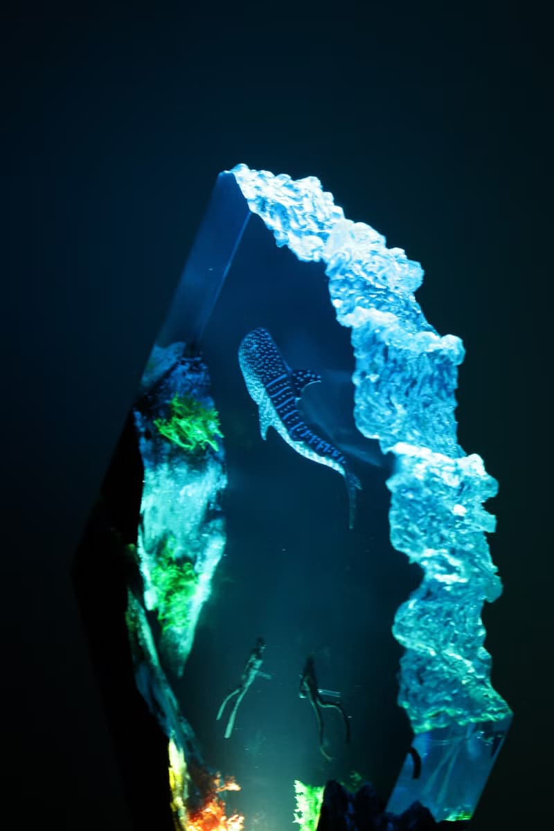 深海豆腐鯊、樹酯實木夜燈、辦公室桌面擺件、居家藝術雕塑、精品