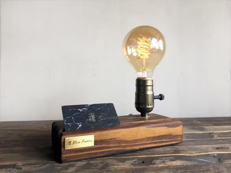 曙MUSE 木頭桌燈 LED 原木 小物 擺飾 燈具 燈泡 燈飾 USB 鎢絲