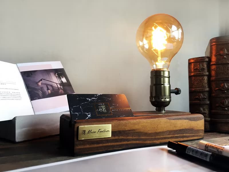 曙MUSE 木頭桌燈 LED 原木 小物 擺飾 燈具 燈泡 燈飾 USB 鎢絲