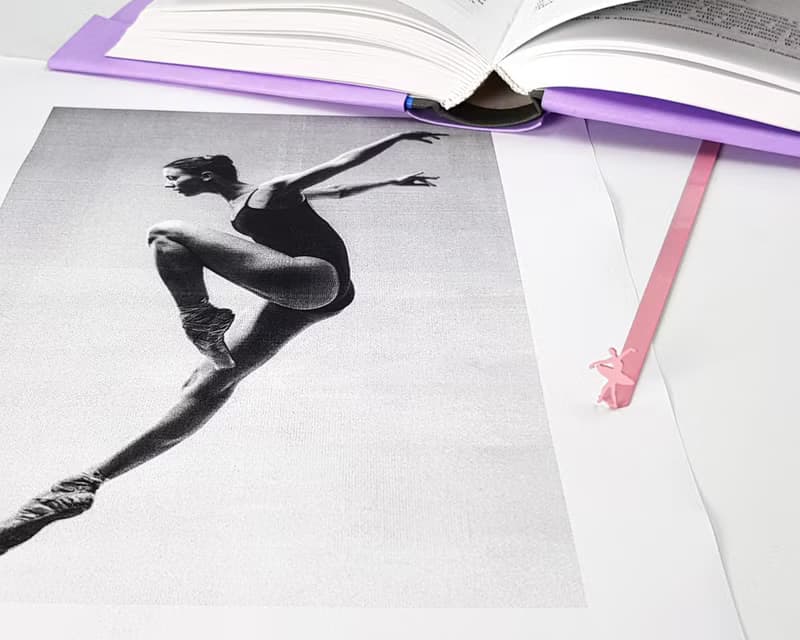 Pink Metal Bookmark Ballet Dancer