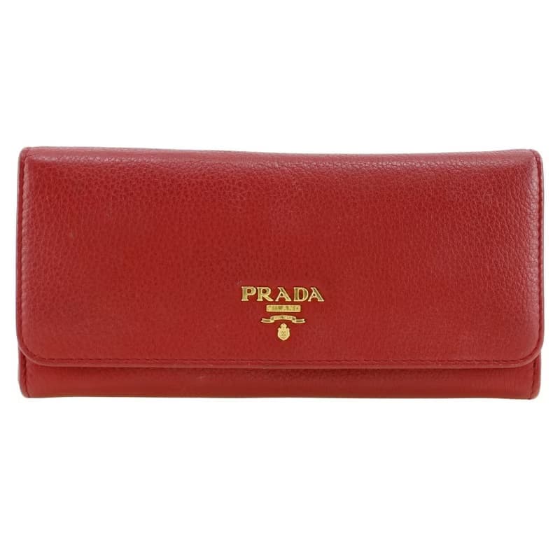 【日本直送】プラダ PRADA ヴィッテロダイノ 長財布 1MH132 レザー 赤 レディース【中古】