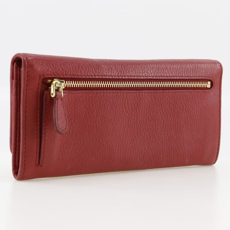 【日本直送】プラダ PRADA ヴィッテロダイノ 長財布 1MH132 レザー 赤 レディース【中古】