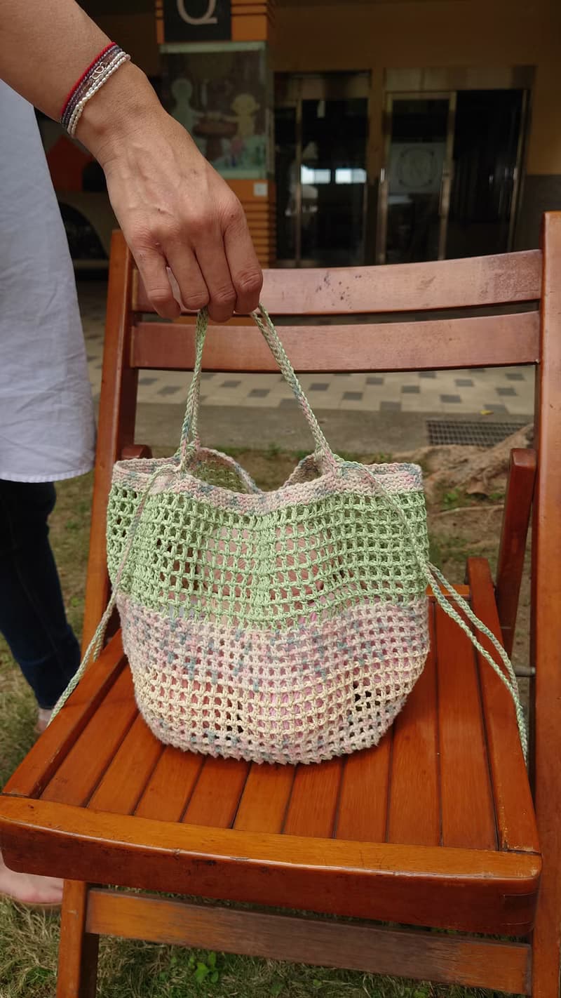 *春之花束*隨行拉菲棉線編織包~編織包