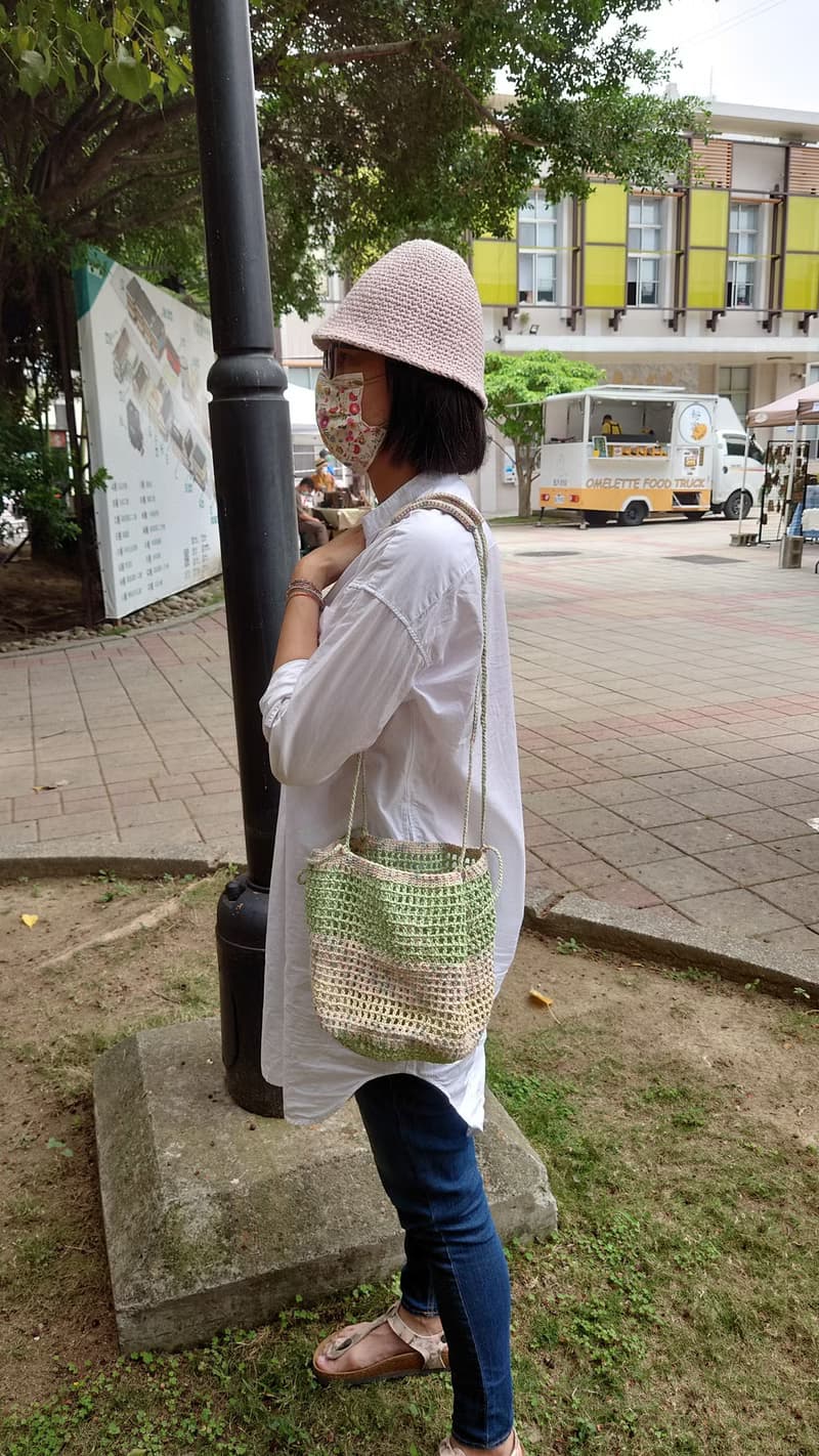 *春之花束*隨行拉菲棉線編織包~編織包
