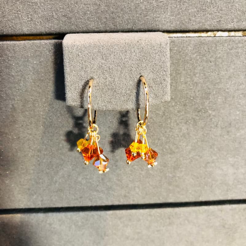 流星耳環 925純銀鍍金 水晶耳環 喜慶耳環 情人節禮物 慶典耳環