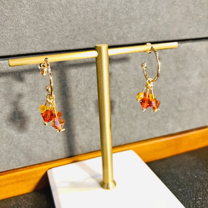 流星耳環 925純銀鍍金 水晶耳環 喜慶耳環 情人節禮物 慶典耳環