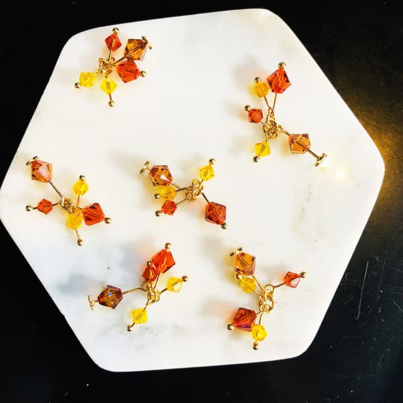 流星耳環 925純銀鍍金 水晶耳環 喜慶耳環 情人節禮物 慶典耳環