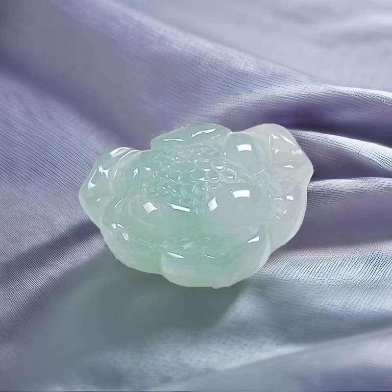 冰種飄綠翡翠蓮花 | 天然緬甸玉A貨翡翠 | 送禮