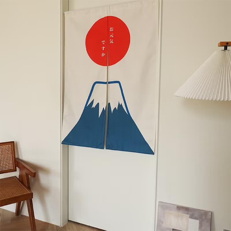 【預購】日式元氣富士山門簾-彈性布