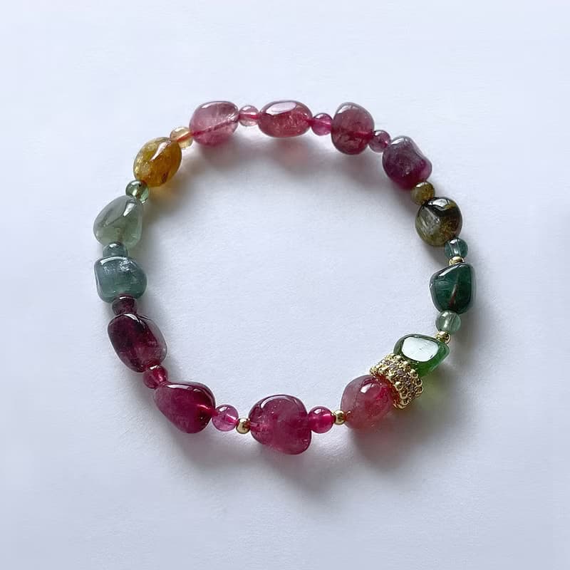 寶石系  天然礦石 碧璽原石礦珠 手鍊