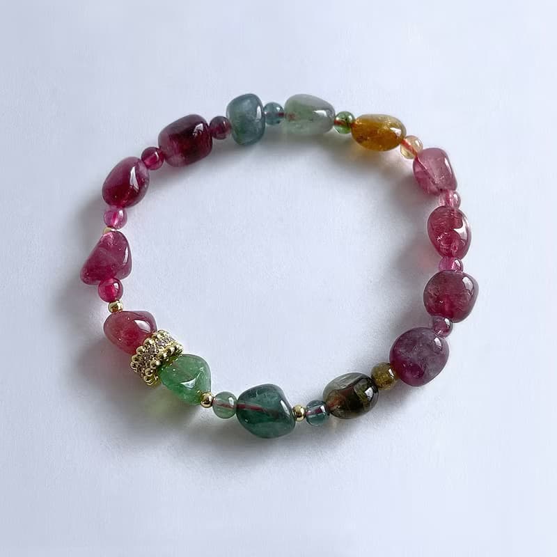 寶石系  天然礦石 碧璽原石礦珠 手鍊