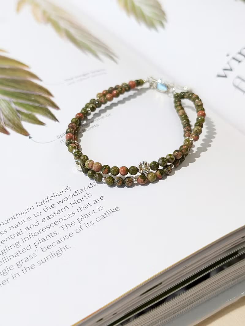 【花綠石手鍊 - 平衡與療癒】花語能量 台灣手作天然石