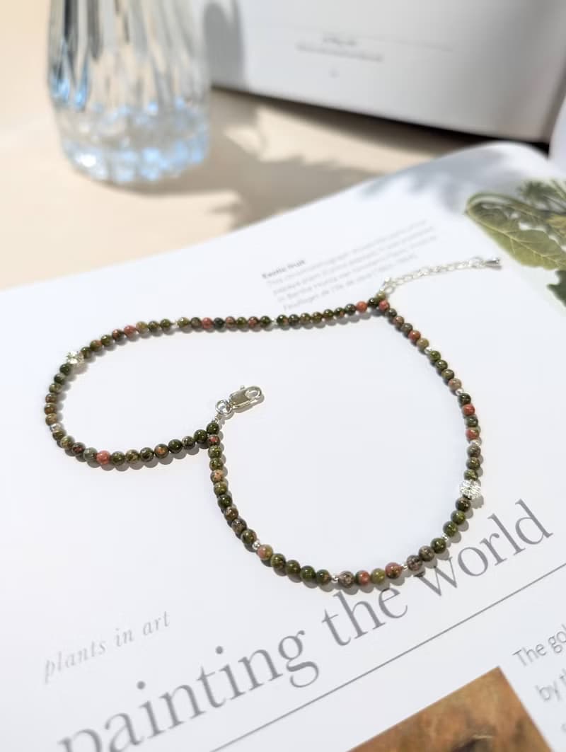【花綠石手鍊 - 平衡與療癒】花語能量 台灣手作天然石