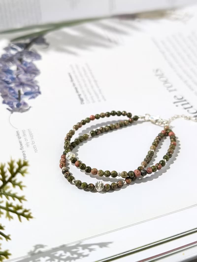 【花綠石手鍊 - 平衡與療癒】花語能量 台灣手作天然石