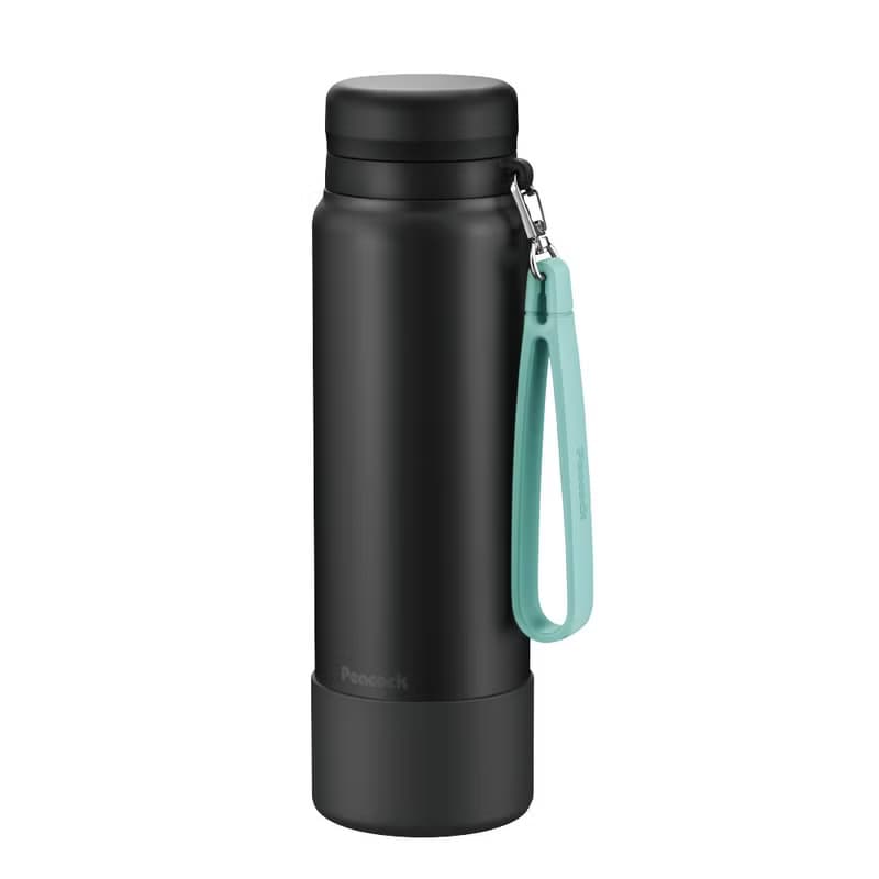 【孔雀Peacock】1000ML 316不鏽鋼保冷杯/保溫杯 運動隨身-曜石黑