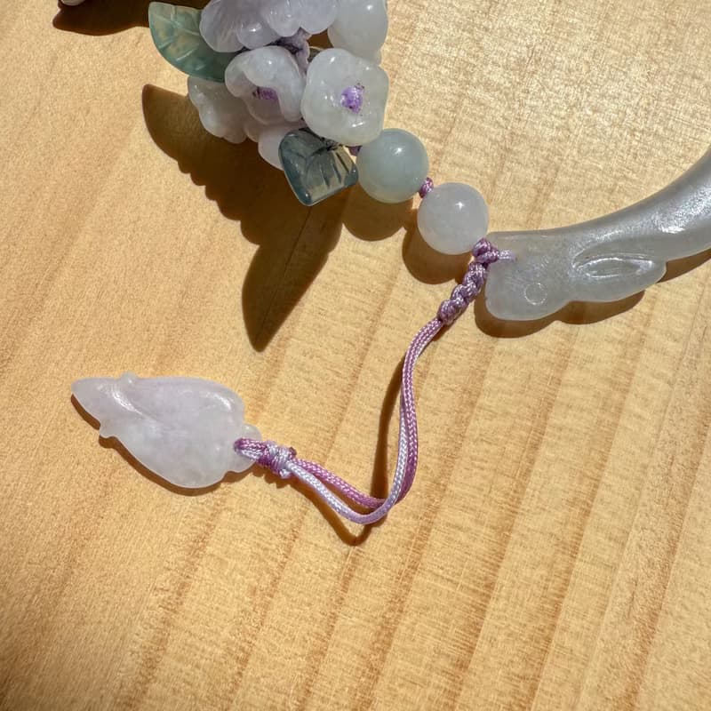 Handmade Jade Bracelet - Twilight Peony