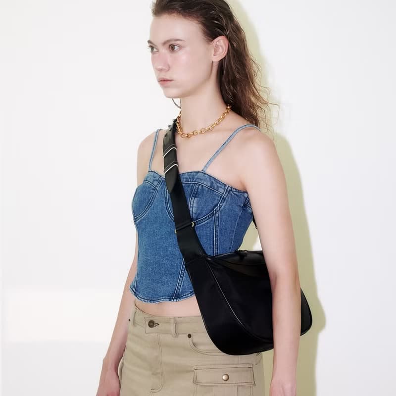 Berlin Black Shoulder Crossbody Bag (HD Nylon + ITALY Cow Leather)