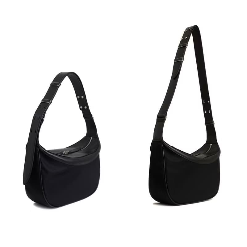 Berlin Black Shoulder Crossbody Bag (HD Nylon + ITALY Cow Leather)
