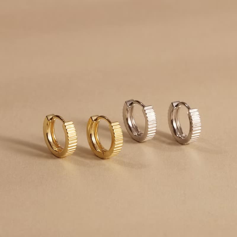 s925銀螺紋耳環 金色羅緞耳環 極簡氣質風女生耳環 可戴洗澡