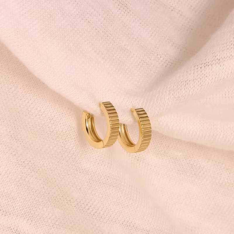 s925銀螺紋耳環 金色羅緞耳環 極簡氣質風女生耳環 可戴洗澡