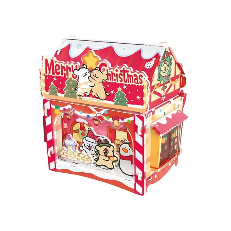 TOi圖益 線條小狗聖誕寶箱 立體壓克力拼圖 聖誕節交換禮物限定