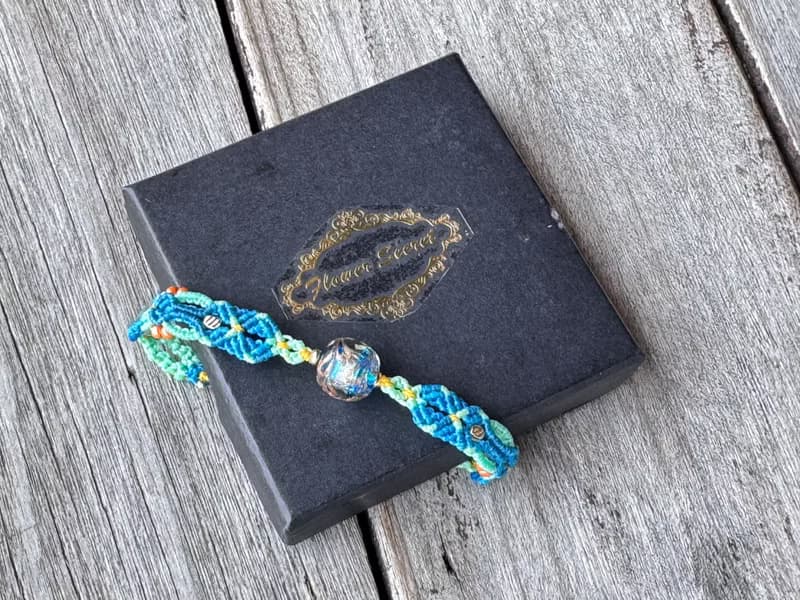 230106 Macrame 南美蠟線 琉璃珠 手鍊