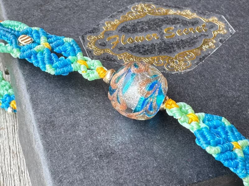 230106 Macrame 南美蠟線 琉璃珠 手鍊