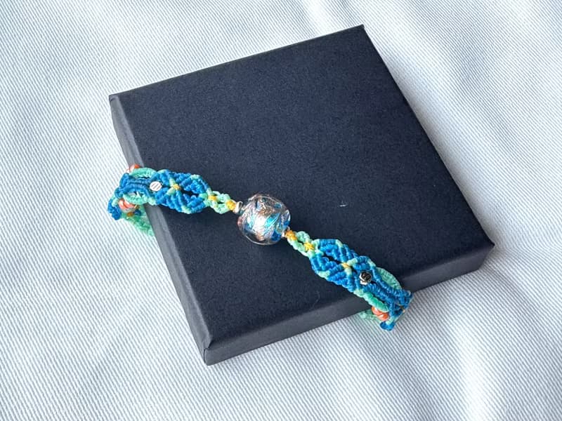 230106 Macrame 南美蠟線 琉璃珠 手鍊