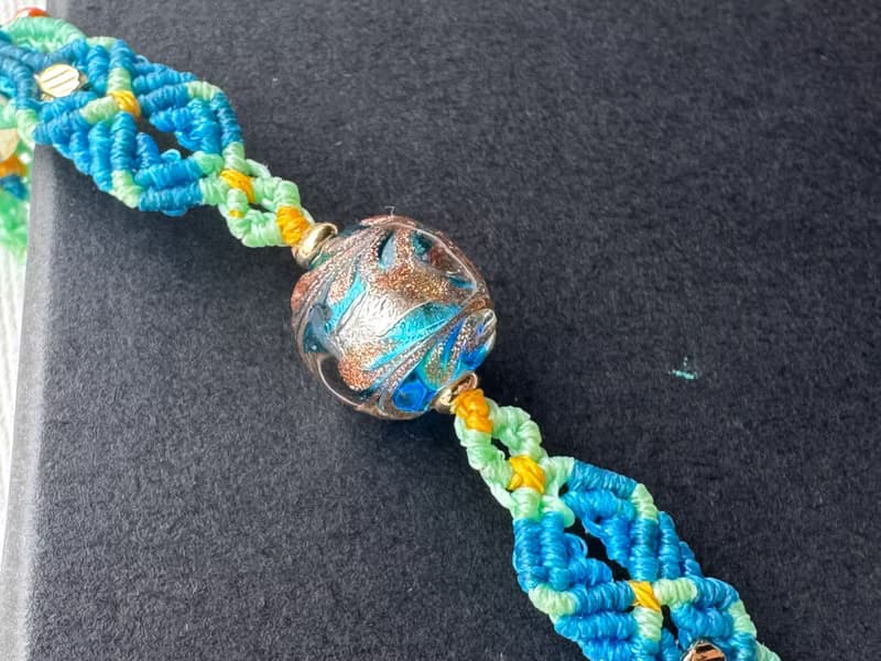 230106 Macrame 南美蠟線 琉璃珠 手鍊